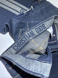 NEW Christian Dior Cotton Denim Flare Pants Blue Size 38
