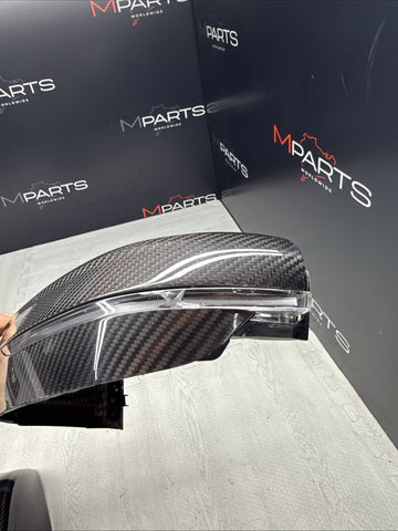 OEM BMW 21-26 G80 G82 G83 M3 M4 Front Side Door Mirror Covers Caps Carbon Fiber