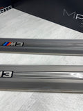 96-99 BMW E36 M3 Coupe Door Sills Trims Pair Dove Grey OEM