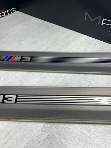 96-99 BMW E36 M3 Coupe Door Sills Trims Pair Dove Grey OEM