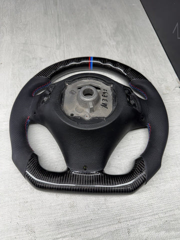 08-13 BMW E90 E92 E93 M3 OHC Carbon fiber Steering Wheel Tri Stitched DCT