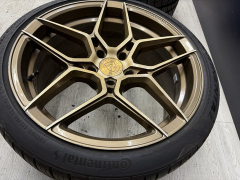 Rohana RFX11 5x120 19x9.5 19x11 Brushed Bronze Rims Wheels Set