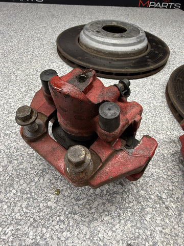 08-13 BMW E90 E92 E93 M3 Rear Brakes Brake Calipers Red & Discs Rotors