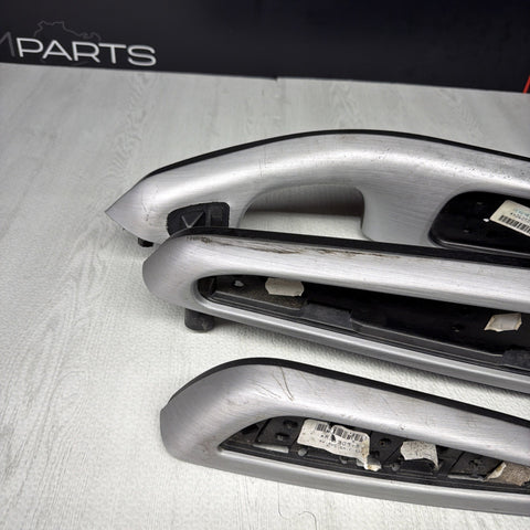 01-06 BMW E46 M3 Convertible Interior Armrests Trim Set Brushed Aluminum *Notes*