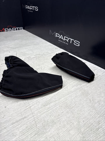 NEW 01-06 BMW E46 M3 Shift Knob Shifter & Parking Boots Suede Style Tri Stitch