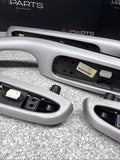 01-06 BMW E46 M3 Brushed Aluminum/Black Door Trim Armrests Front Rear Coupe