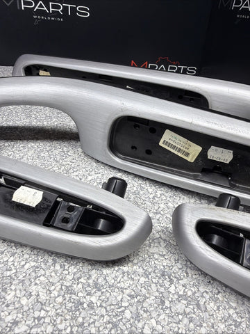 01-06 BMW E46 M3 Brushed Aluminum/Black Door Trim Armrests Front Rear Coupe