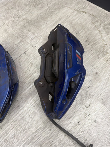 20-24 OEM BMW F97 F98 X3M X4M Front Left Right Brake Calipers Brembo Blue