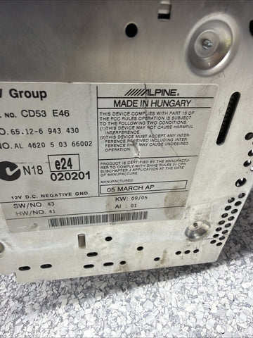 2005 BMW E46 323 325 330 M3 Audio Business CD Radio *Screen*