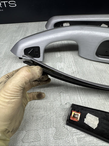 01-06 BMW E46 M3 Convertible Interior Armrests Trim Set Brushed Aluminum *Notes*