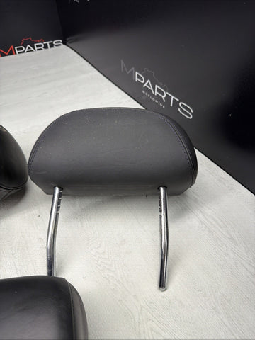 1997-2003 BMW E39 5-Series Sedan Rear Headrest Set of 3 Black Leather  *Notes*