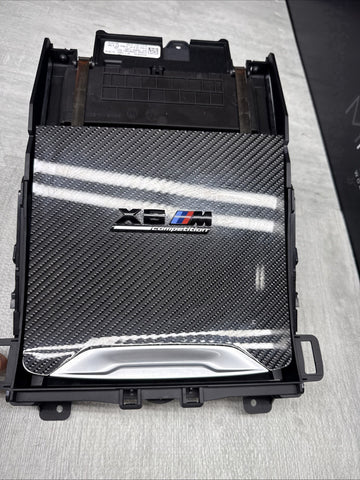 BMW G06 X6 F96 X6M Cup Holder Center Console 5A34FD9 Carbon Fiber Slider Tray