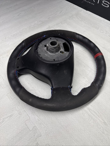 BMW Steering Wheel 01-06 E46 M3 Manual Custom Wrapped Red Stripe