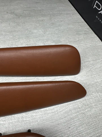 01-06 BMW E46 M3 Convertible Door Upper Arm Rest Armrest Pads Cinnamon *Damaged*
