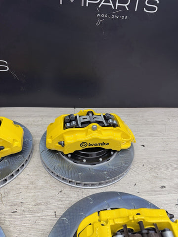 NEW 95-99 BMW E36 M3 BREMBO Big Brake Kit Yellow Calipers Rotors Set Plug Play