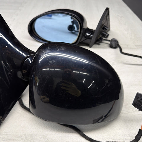 01-06 BMW E46 M3 Side View Door Mirrors Pair Carbon Black  *Notes*