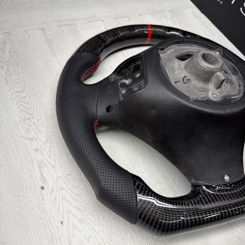08-13 BMW E90 E92 E93 M3 OHC Carbon fiber Steering Wheel Red Stitched DCT