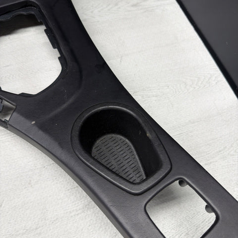 BMW E93 M3 08-13 Front Black Leather Manual Center Console Trim Assembly OEM