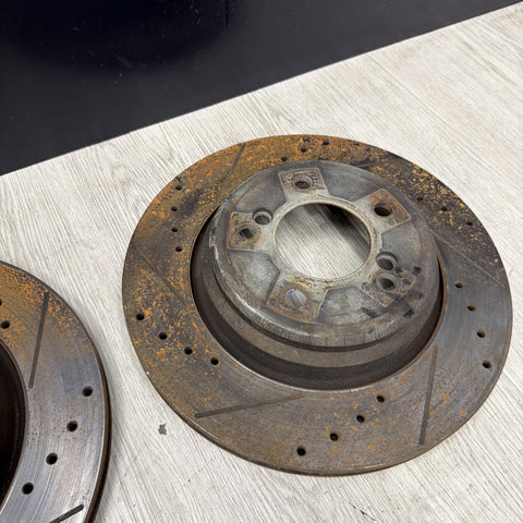 01-06 BMW E46 M3 Rear Discs Brakes Rotors Drilled Slotted