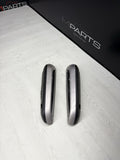 01-06 BMW OEM E46 M3 Convertible Brushed Aluminum/Black Trims Armrests Rear Pair