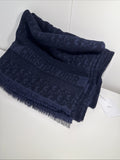 NEW Christian Dior WW Plaids D Oblique Summer Blanket C540 Navy Blue