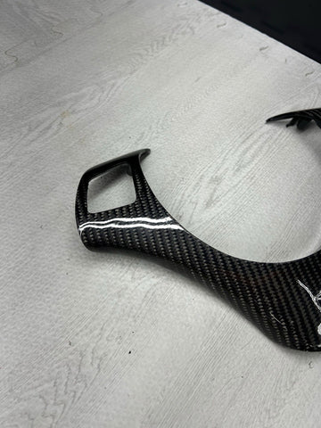08-13 BMW E90 E92 E93 M3 Lower Steering Wheel Trim Cover Plate Carbon Fiber