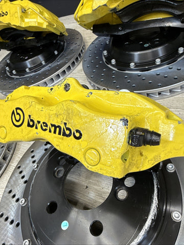 AS IS Set 01-06 BMW E46 M3 BREMBO Big Brake Kit Yellow Calipers Rotors Plug Play