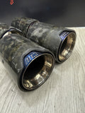 (4) BMW M2/M3/M4/M5 MP Blue Forged Carbon Fiber Exhaust Tips F87/F80/F82/F83/F10