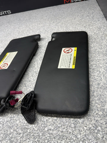 1999-2003 BMW E39 M5 Sun Visor Visors Black Nappa Leather Stitched Set OEM
