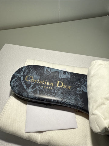 NEW Christian Dior Dway Blue Sandals 92Z Multicolor Toile de Jouy D Size 35