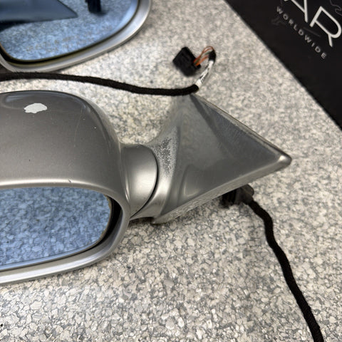 01-06 BMW E46 M3 Side View Door Mirrors Pair Titan Silver *Notes*