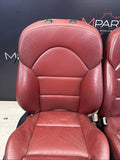 01-06 BMW E46 M3 Coupe Interior Front Seats Black Non Heated Powered Imola Red