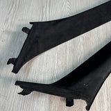 11-17 BMW F10 528 535 550 M5 FRONT A-PILLARS TRIMS COVERS ALCANTARA PAIR