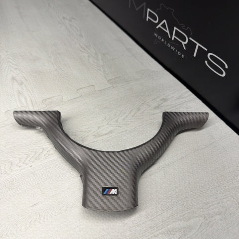 OEM 01-06 BMW E46 M3 Lower Steering Wheel Trim Cover Plate Wrapped Grey