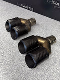 08-13 BMW E92 E93 M3 S65 Rear Exhaust Quad Muffler Tips (4) Carbon Fiber