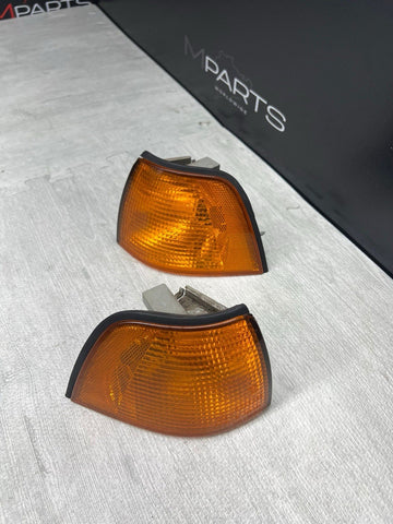 Amber Corner Signal Lights 92-99 BMW 3 Series E36 Sedan Pair