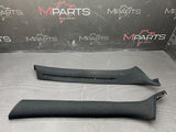 01-06 BMW E46 M3 Coupe Front A Pillars Black OEM Pair *Fabric Peeled*