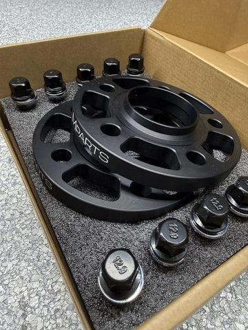 NEW 15mm 5x112 66.56mm Wheel Spacer Spacers Black Bolts