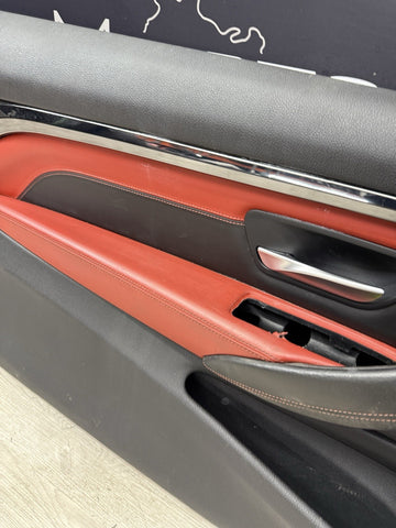15-20 BMW F82 F83 M4 Front Left Driver Leather Door Card Panel Sahkir Orange