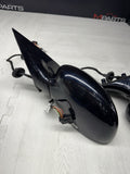 01-06 BMW E46 M3 Side View Door Mirrors Pair Carbon Black *Rust Bubbles