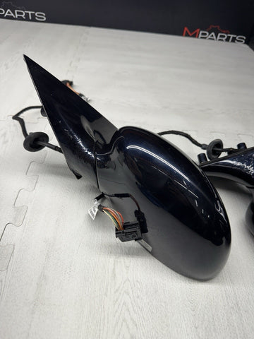 01-06 BMW E46 M3 Side View Door Mirrors Pair Carbon Black *Rust Bubbles