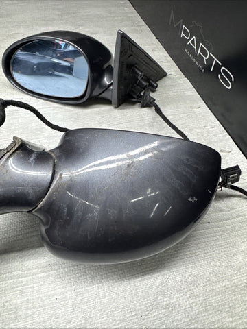 01-06 BMW E46 M3 Side View Door Mirrors Pair Steel Gray  *Notes*