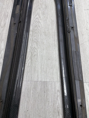 Carbon Fiber Rocker Panel Side Skirt Extensions 15-18 BMW F80 M3 Sedan