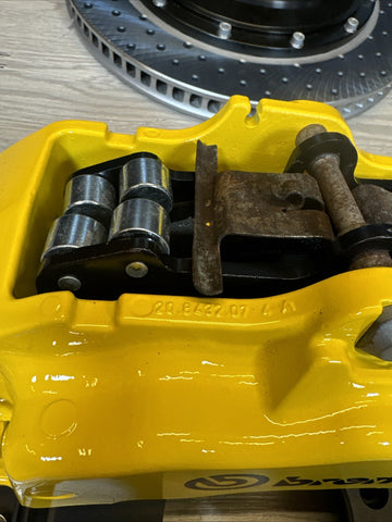 01-06 BMW E46 M3 BREMBO Big Brake Kit Yellow Calipers Rotors Set NEW Plug Play