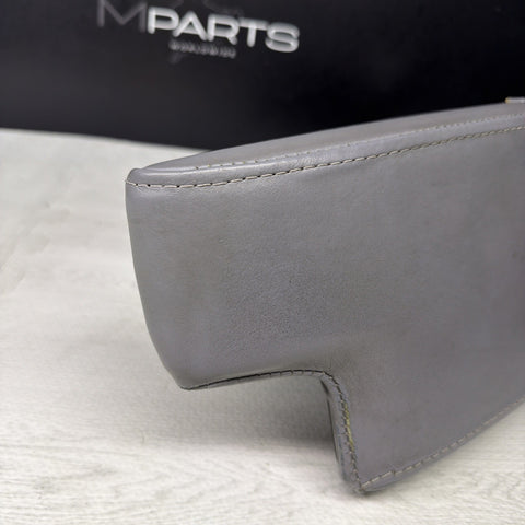 01-06 BMW E46 M3 Center Console Armrest Arm Rest Dove Grey Leather