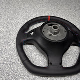 BMW 01-06 E46 M3 SMG Custom Leather Sides Flat Bottom Top Steering Wheel Red