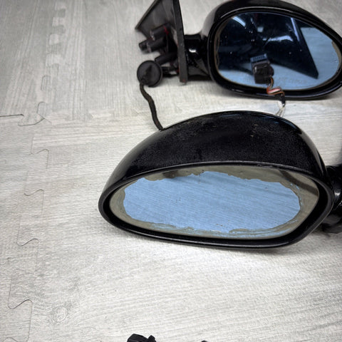 01-06 BMW E46 M3 Side View Door Mirrors Pair Painted Black *Notes*