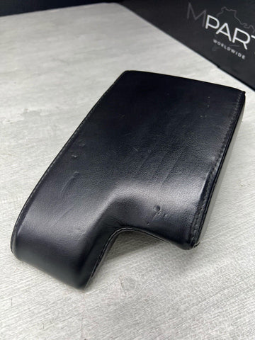 01-06 BMW E46 M3 Center Console Armrest Arm Rest Black Leather