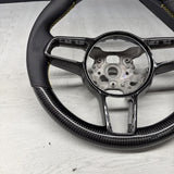 Porsche 911.1 GT3 2015 Steering Wheel Carbon Fiber PDK Carbon Trim Yellow