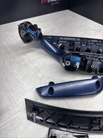 01-06 BMW E46 M3 Convertible Interior Armrests Trim Set Painted Blue